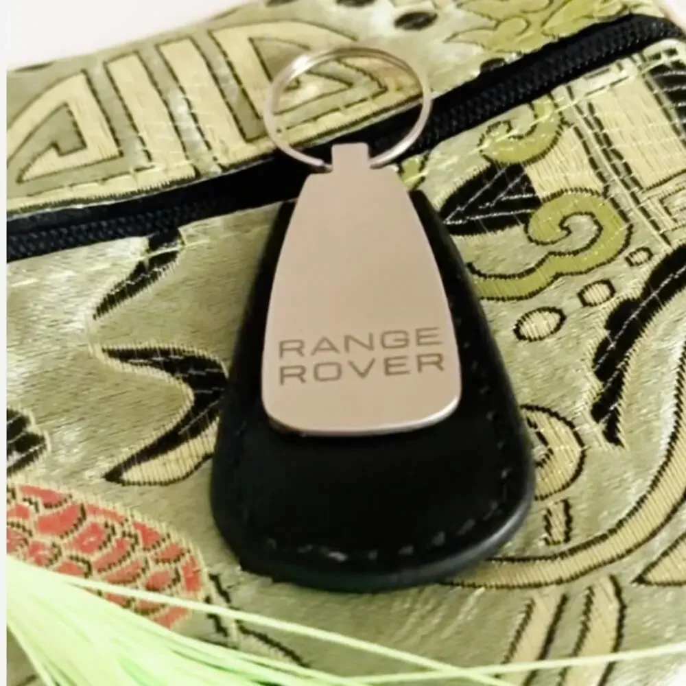RANGE ROVER Teardrop Key Fob Original Vintage Leather Chrome Metal - Picture 8 of 10